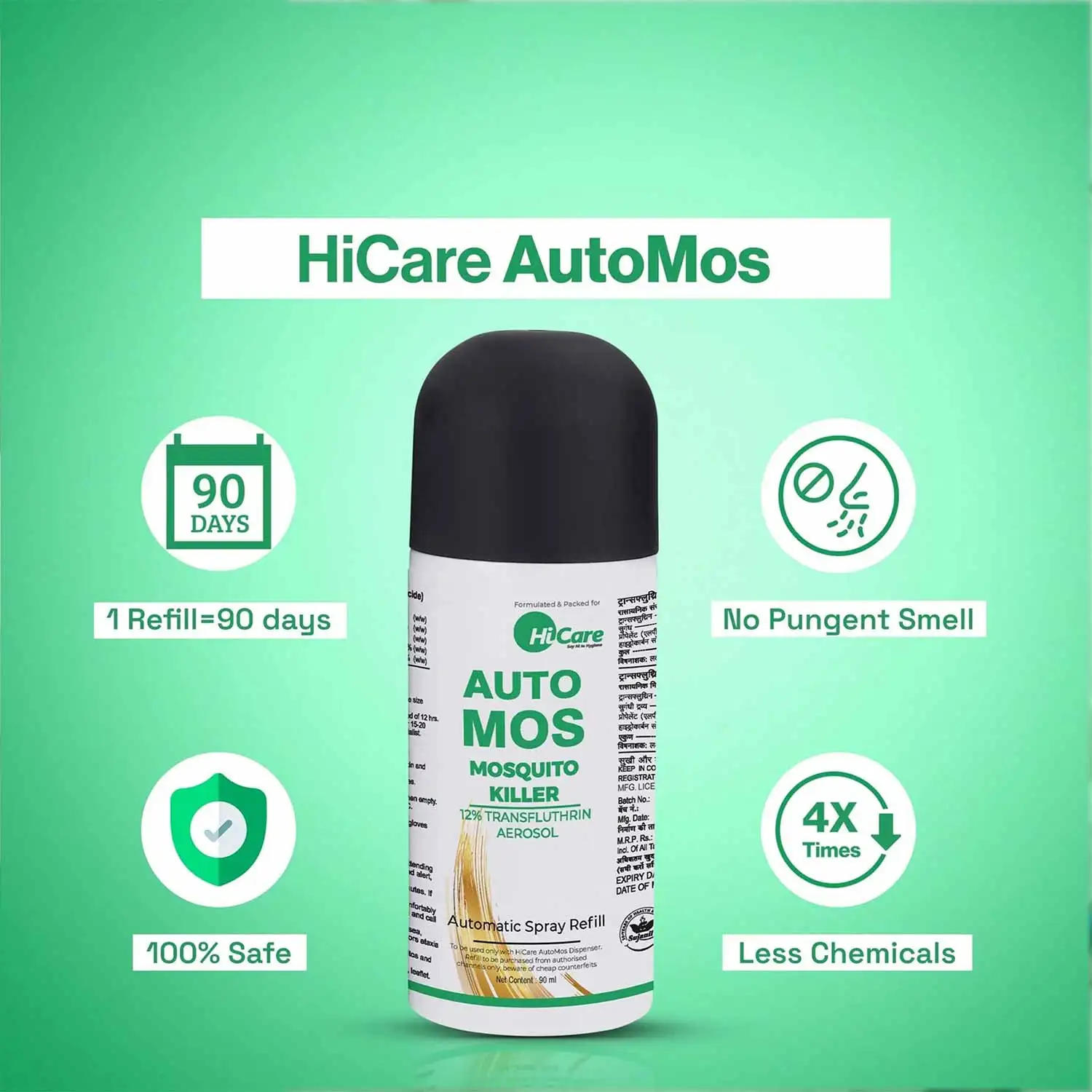 AutoMos Mosquito Killer Refill Liquid (Pack of 4) | 90 Days Protection Per Refill - Image 5