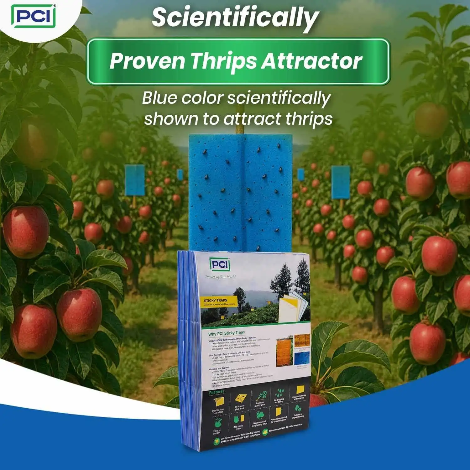 Blue Sticky Traps for Garden & Farm Pests | Blue Sticky Traps for Insects - Image 3