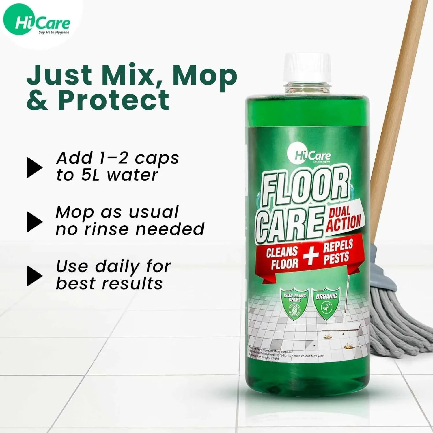 HiCare Organic Floor Disinfectant with Insect Repellent (1L) | Herbal Formula that Repels Cockroaches, Flies & Ants | Safe for Babies and Pets - Image 5