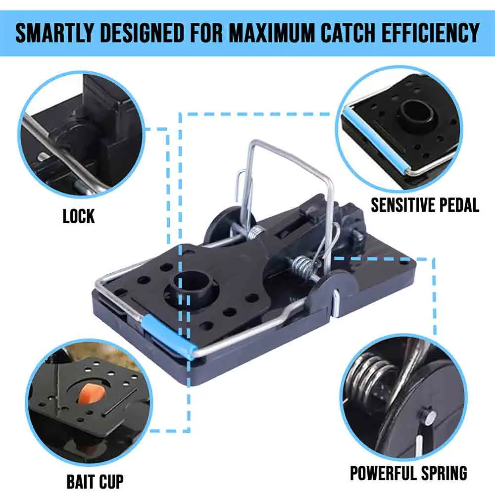 HiCare Quick-Snap Rat & Mouse Traps - Reusable Killer Traps for Indoor & Outdoor - Image 3