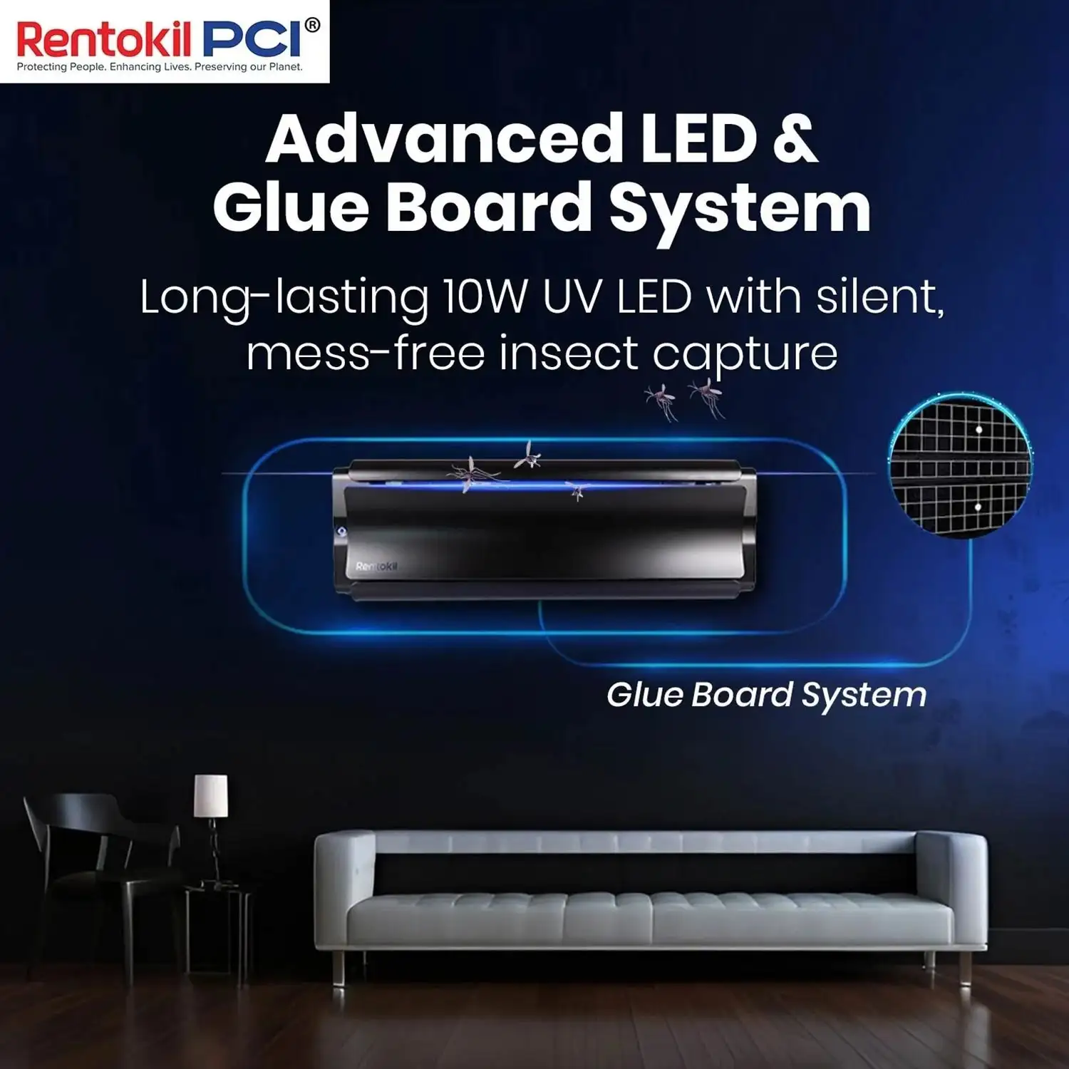 Rentokil Lumnia Slim Electric Fly Trap & Flying Insect Catcher - Image 4