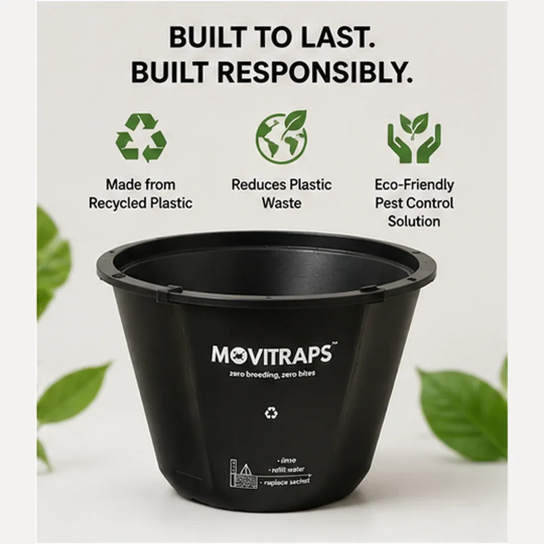 MoviTraps Eco-Friendly Mosquito Trap for Home | Chemical-Free Breeding Control Device with 2 Herbal Larvae Control Sachets | Dengue & Malaria Prevention | For Indoor & Outdoor Use (1 Jar + 2 Sachets) - Image 5
