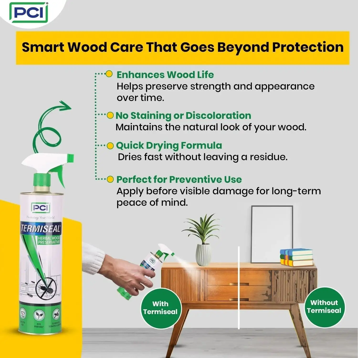 PCI Termiseal 500ml: Termite Killer Spray | Herbal Termite Spray for Wood - Image 3