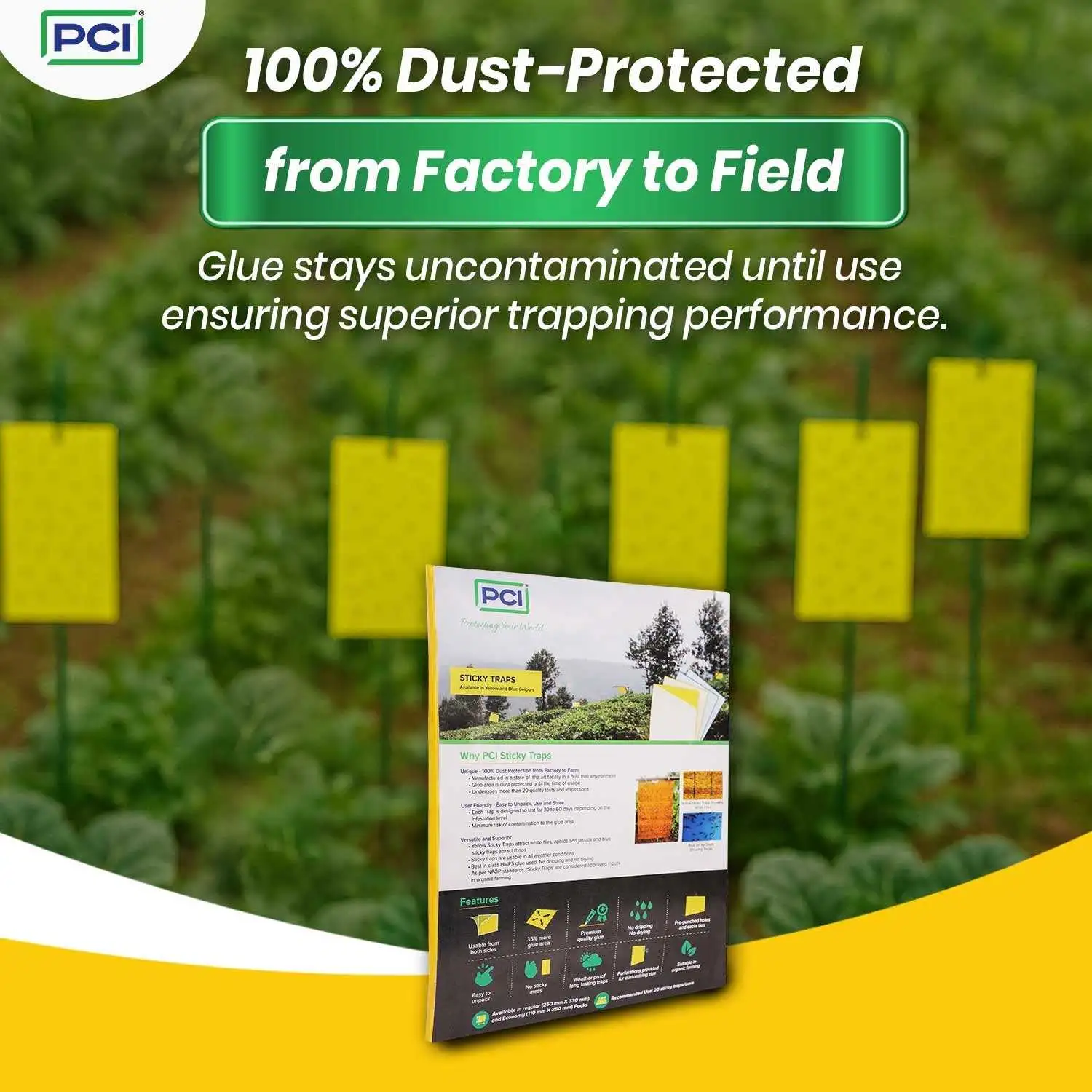 Yellow Sticky Traps | Sticky Glue Traps for Garden and Farm Pest Control - Image 3