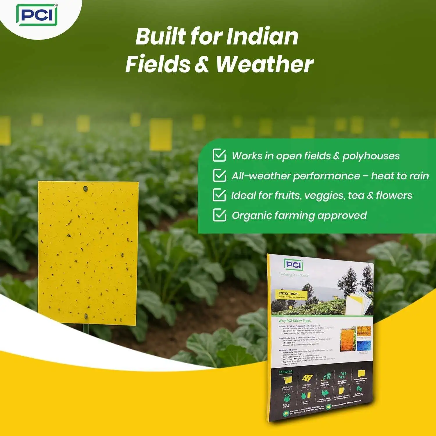 Yellow Sticky Traps | Sticky Glue Traps for Garden and Farm Pest Control - Image 6